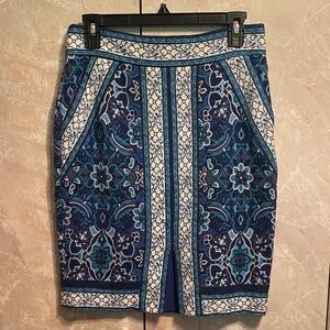 Stunning Ann Taylor Blue Patterned Women's Skirt